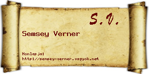 Semsey Verner névjegykártya